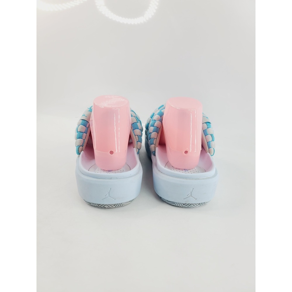 Jordan, Fabric Upper, Rubber Sole Athletic Slide, Women, Size 8, Blue / White. - Picture 2 of 7